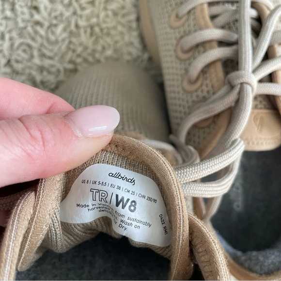 Allbirds Tree Runners Hazy Beige Women's 8 - Picture 12 of 14